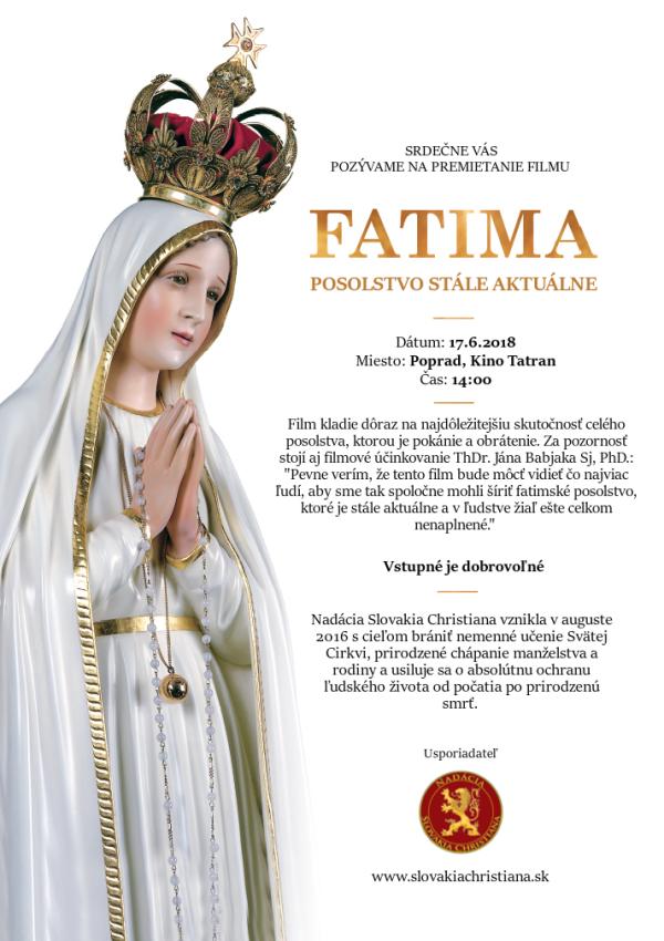 Film - ,,Fatima, posolstvo stále aktuálne